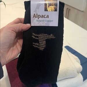 Alpaca boot Socks with Image   Med choose color